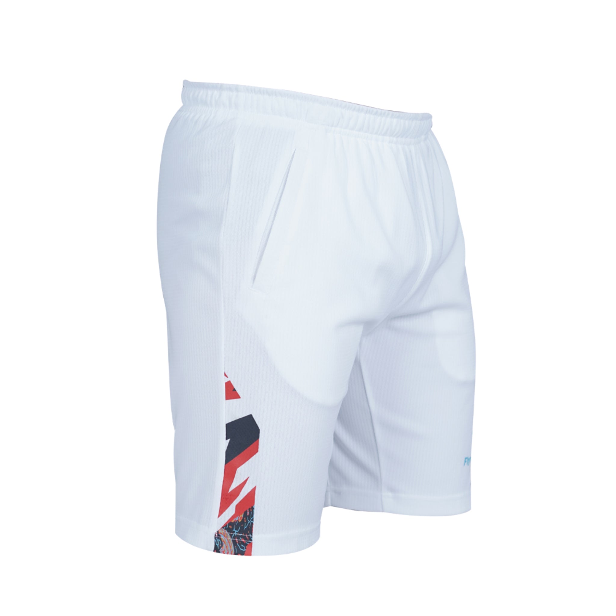 Flypower Badminton Shorts - Flypower Nakula White - SportYouUp Europe
