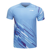 Li-Ning Badminton T-shirt - Li-Ning Brush Light Blue Unisex - SportYouUp Europe
