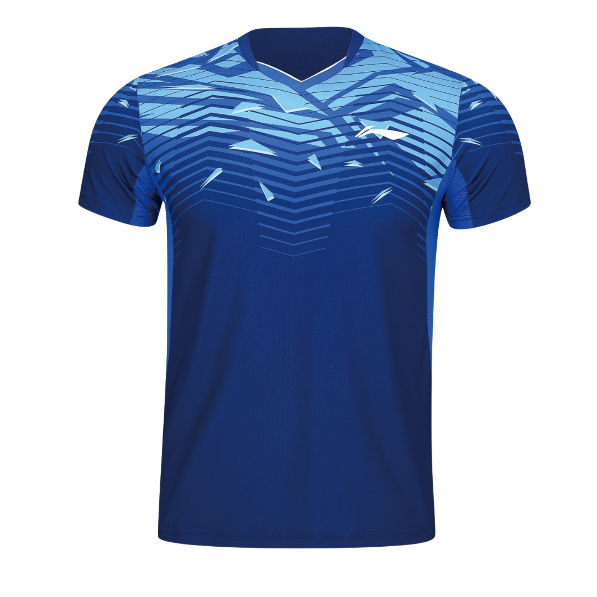 Li-Ning Badminton T-shirt - Li-Ning Champion Blue Stripe Unisex - SportYouUp Europe